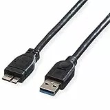 ROLINE USB 3.2 Gen 1 Kabel, A ST - Micro B ST, schwarz, 0,15 m