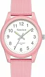 SOCICO Kinder Analog Uhren für Mädchen Jungen Kinderuhren mit weichen Band Lernen Zeit 50M wasserdicht leicht zu lesen für Alter 4-12 Kinder Geschenk (Sakura Rosa)