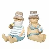 Logbuch-Verlag Urlauber Paar Figuren Mann & Frau Strandurlaub Bad Deko maritim Sommerdeko Pärchen 8,5 cm