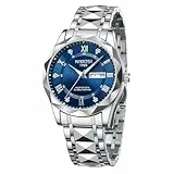 NIBOSI Armbanduhr Herren Uhren Analog Quarz Edelstahl Wasserdicht Armbanduhr Herren Business Casual Designer Uhr für Männer (Silver Blue)