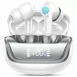 Donerton Bluetooth Kopfhörer, Bluetooth 5.4 Stereo HiFi Kopfhörer mit 4 HD Mic, Wireless Kopfhörer 45 Stunden LED Display, in Ear Kopfhörer mit Geräuschunterdrückung, Kabellos IP7 Wasserdicht