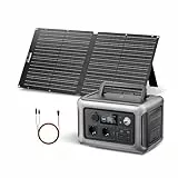 ALLPOWERS Solargenerator R600, 299WH LiFePO4 Batterie, 2x 600W (1200W Spitze) AC Ausgang Tragbare Powerstation mit 100W Solarpanel, Mobile Stromversorgung für Garten Reise Camping Wohnmobil Notfall