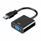 GERUI USB auf VGA Adapter,USB 3.0/2.0 zu VGA Adapter Konverter,HD 1080P Video Grafikkabel Konverter für PC, Laptop HDTV TV kompatibel mit Windows 7/8/8.1/10