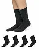 Snocks 4er Set Business Socken für Herren – Herrensocken mit atmungsaktiver Baumwolle ohne drückende Naht - Größe 43-46 - Farbe Grau