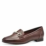 MARCO TOZZI Damen Loafer ohne Absatz aus Kunstleder Elegant, Braun (Chestnut), 39