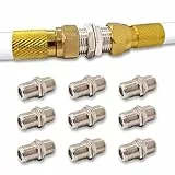 Premium X 10x F-Verbinder - Zinklegierung Sat Kupplung, F-Stecker Kupplung, vielseitiger Adapter für Koaxialkabel, SAT Antennenkabel, BK-Anlagen, ideal für Signalübertragung mit Mutter und Scheibe
