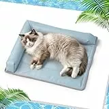 XIAPIA Kühlmatte Hunde Ergonomisch mit Rand (7cm), 48x58 cm Hundebett Selbstkühlend, 100% Ungiftiges Gel, Kratzfest & Wasserdicht, Kühldecke Hunde Welpen Katze Kühlmatte, Drinnen Draußen