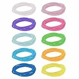 DIVINA VITAE 100 Stück Silikon Armbänder Freundschaftsarmbänder 80er Jahre Bunt Leuchtende Gummiarmbänder Gummi Armband für Halloween Weihnachten Disco Party Erwachsene und Kinder (10 Farben)