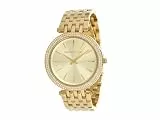 Michael Kors Damen Quartz Armbanduhr, 39.00mm GehäusegröÃŸe mit champagnerfarben analog Zifferblatt und Gold Metallarmband Armband MK3191