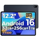 RebotAi Tablet 12.2 Zoll Android 16 Tablets, 32GB RAM+256GB ROM, 2400 * 1600 IPS 10000mAh Tablet Octa-Core T7300, 5+16MP/Gemini AI/Widevine L1/TÜV Rheinland/18W Schnellladung/IP54 Wasserdicht