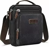 Ruschen Umhängetasche Schultertasche für Herren, Damen und Jungen, Kuriertasche aus Canvas, Herrentasche für Tablet, Messenger Bag für Tägliches Leben Reise
