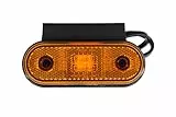 FRISTOM LED Umrissleuchte FT-020 orange 12-24 V mit Halterung Kabel 0,5 m Maße 118,5 x 70,5 x 20 mm für Anhänger LKW Landmaschinen für Trailer und Transporter im Einsatz im