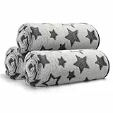 Nobleza 3er Set Hundedecke, M, 80 x 100 cm Katzendecke Flauschig, Weiche Fleece Haustierdecke für Mittlere Hunde und Katzen, Flanell, Schutzdecke für Sofa, Waschbar, Grau
