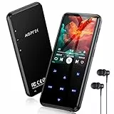 AGPTEK 64GB MP3 Player Bluetooth 5.3 mit 2,4' TFT Farbbildschirm, HiFi Musik Kinder MP3 Player mit Lautsprecher, Touch-Tasten, FM-Radio, E-Book, Aufnahme, Unterstützung bis zu 128 GB, Schwarz