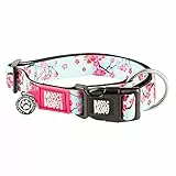Max & Molly Gotcha! Hundehalsband Halsband Hund mit Smart ID, gepolstertes Neopren Halsband mit Design für mittelgroße Hunde, wasserdicht, bequem, verstellbar, Cherry Bloom, M