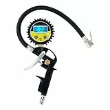 Dunlop Digitales Reifendruckprüfer - Misst in PSI/BAR/KPA/KG - Batteriebetrieben - 30 CM Luftschlauch - Passend für die meisten Luftkompressoren - Auto, Fahhrad, Motorrad und LKW - Schwarz