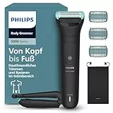 Philips Bodygroom 5000er-Serie – Herrentrimmer mit Dreifachschutz-Rasiersystem, trimmen und rasieren im Intimbereich, klappbarer Rückenaufsatz, 100% duschfest, 100 Min. Laufzeit, Modell BG5480/15