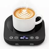MQFORU Tassenwärmer mit 9 Temperaturstufen, 36 W Kaffeewärmer mit 9 Stunden Timer, 4 Stunden automatische Abschaltung Kerzenwärmer, Getränkewärmer für Kaffee, Tee, Milch, Kerze (Schwarz)