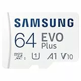 Samsung Evo Plus Speicherkarte, 64 GB microSD SDXC U1 Class 10 A1, 130 MB/s, Adapter 2021