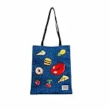 Oh My Pop! Patches-Shopping Bag Einkaufstasche, Dunkelblau