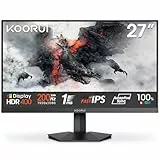 KOORUI G2711P 27 Zoll Gaming Monitor, 1ms 200Hz FHD Fast IPS HDR400 PC Bildschirm, 100% SRGB Adaptive Sync VESA 75x75mm
