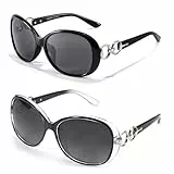 LVIOE 2P Sonnenbrille Damen Übergröße Stilvoller UV-Schutz mit polarisierten Gläsern für Außenaktivitäten