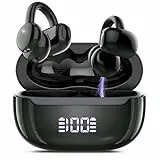 Open Ear Kopfhörer Bluetooth 5.4, Clip On Kopfhörer mit Innovatives Clip-Design, 48Std Spielzeit ohrhörer bluetooth mit DNN Geräuschunterdrückung, Sicherer Halt, Intensiver Klang, IPX7 Wasserdicht