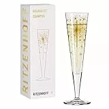 RITZENHOFF 1078268 Champagnerglas 200 ml - Serie Goldnacht Nr. 5 - Edles Designerstück mit Echt-Gold - Made in Germany