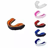 Mundschutz Erwachsene Jugend & Junior für alle Kontaktsportarten Mundschutz Boxen, MMA, Gum Shield Rugby, Fußball, Lacrosse, Hockey (Orange/Schwarz, Erwachsene über 11 Jahre)