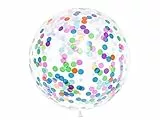 Riesenballon mit Konfetti 1m groß Luftballon Riesen Ballon Latexballon riesig klar transparent bunt