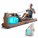 Bluefin Fitness Blade Aqua W-1 Wasserrudergerät aus Holz | 100% nachhaltiges amerikanisches Eschenholz Klappbare Heimfitnessgeräte | LCD-Konsole + Herzfrequenzmonitor | Kinomap App-Integration
