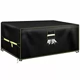 VDISRR Gartenmöbel Abdeckung, 160x150x85cm, Winterfest und Wasserdicht Schutzhülle für Gartenmöbel mit Lüftungsfenster, Robust 600D Oxford Abdeckplane, Perfekte Schutz für Garten- und Balkonmöbel