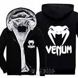 WIOSEN Herren Hoodies Ven-um Prints Soft Fleece Jacken Warm Dickes Sweatshirt Winddichter Reißverschluss Pullover Langarm Oberbekleidung Outdoor Workout Pullover,C-Aldult M
