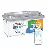 Redodo 12V 100Ah Bluetooth LiFePO4 Batterie, 188mm Höhe Tiefzyklus Lithium Batterie mit Smart BMS 1280Wh Energie, Niedrigtemperaturschutz, Perfekte AGM Ersatzbatterie für Wohnmobil, RVs, Wohnwagen