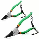 SPEEDWOX 2 Stück spezielle Winkelspitzen-Sicherungsringzangen-Set, Halterungsringe, Zangen zum Entfernen von Schaltung, Sicherungsringen, federbelastete Sprengringzange zum Entfernen