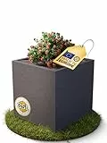 Ondis24 Pflanzkübel Blumenkübel Blumentopf Vulkan 40 mit Wasserspeicher Winterfest (Anthrazit)