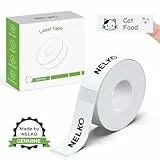 NELKO P21 Etikettenhersteller-Band, angepasstes Etikettendruckpapier, 14 x 40 mm, Standard-laminiertes Büro-Etikettierband-Ersatz, Thermo-Etikettenband für Zuhause, Büro, Schule, 180 Etiketten/Rolle