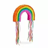 Relaxdays Regenbogen Pinata zum Aufhängen, für Kinder, Mädchen & Jungs, Geburtstag, zum selbst Befüllen, Piñata, bunt