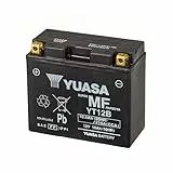 Yuasa YT12B 12V 210 CCA Wartungsfreie AGM-VRLA-Motorradbatterie, Schwarz