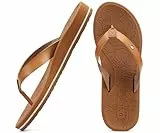 ONCAI Zehentrenner Damen mit Arch Support Yoga Matte Schwimmbad Sommer Strand Flip Flops Frau Sandalen Badelatschen mit Orthopädischen Gummisohlen Khaki EU 41