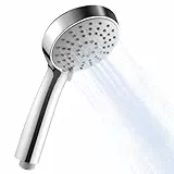 OFFO Duschkopf mit 3 Strahlarten, Wassersparend und Hochdruck, Handbrause Rund, Duschbrause mit Antikalk-Funktion, Leicht zu Reinigen, für mehr Komfort und Regendusche-Effekt​, Chrom