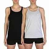 Emporio Armani Underwear Herren 2-Pack Tank Pure Cotton Schlafanzugoberteil, schwarz/grau, XL (2er Pack)