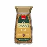 Jacobs Gold löslicher Bohnenkaffee, Instant Kaffee, 100 g im Glas, für 56 Getränke