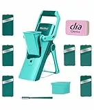 Genius Nicer Dicer Mando Gemüseschneider inkl. Clia Rainbow Putzschwamm 13 tlg, Gemüsehobel spülmaschinenfest, 6 Klingen, Standhobel für Gemüse Obst, Vegetable Chopper Mandoline