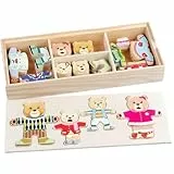 Itian Puzzles Bärenfamilie, Holz, Puzzle-Box, Spielzeug, DIY, Puzzle, Bär, ändern Sie die Kleidung