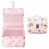 Lychii Kulturbeutel zum Aufhängen, Reise Kosmetiktasche Waschbeutel, Wasserdicht Waschtasche Makeup Tasche Toiletttasche für Frauen & Mädchen - Floral