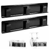 xyuayamz 2 Stück Weinglashalter, Gläserhalter Hängend, Weingläser Halter Ohne Bohren, Weinglas Rack Wand für Küche Bar Restaurant, Aufbewahrung für 6 Tassen, Schwarz