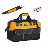 WINHUNT Professionelle Werkzeugtasche mit verstellbarem Gurt, 40 x 21 x 29 cm, Gelb und Schwarz, abschließbarer Doppelreißverschluss,16 Zoll
