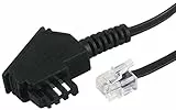 Hama Telefonkabel (TAE-F-Stecker - Modular-Stecker 6p4c) 6 m, schwarz