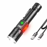 HOSONIC Taschenlampe LED Superhell 2000 Lumen, Kleine Wiederaufladbare Taschenlampe Mit Taschenclip, Magnetisch, Rotes Licht 9 Modi USB Batteriebetriebene Für Camping, Notfälle